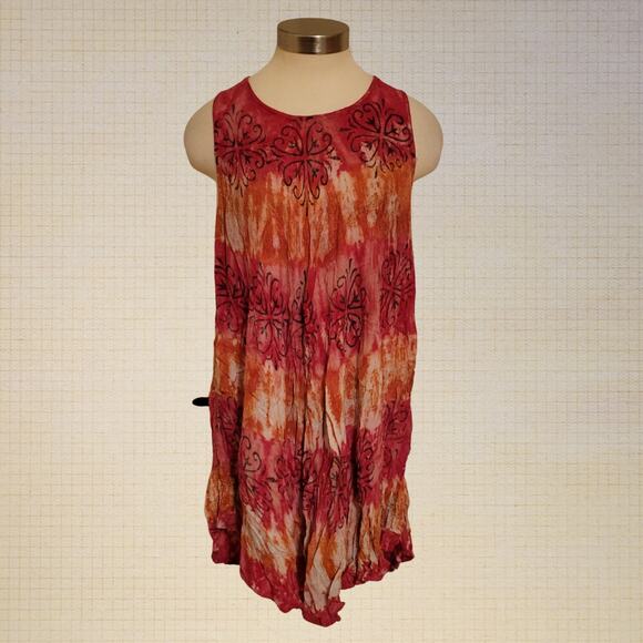 Maya Pareos Sade Dresses & Skirts - Boho 2000s Maya Pareos Sade Tie Dye Viscose Mini Dress Flowy One Size Fit All